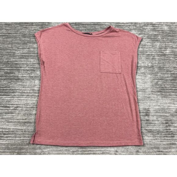 Tops - Merokeety Top Womens Medium Pink Short Sleeve Pocket‎ Polyester Blend